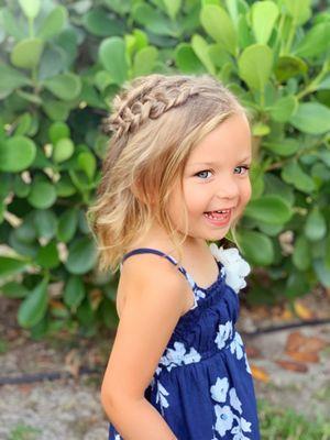 Boho flower girl hairstyle