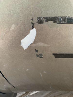 Paint peeling off of my Silverado after they didn't reattach the side molding good enough and didn't prep before painting correctly