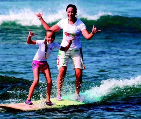 Tandem rocks! Catch a wave with Perfect Day Surf Camp! Call 310-985-1458 to register Day Camp or surf lesson