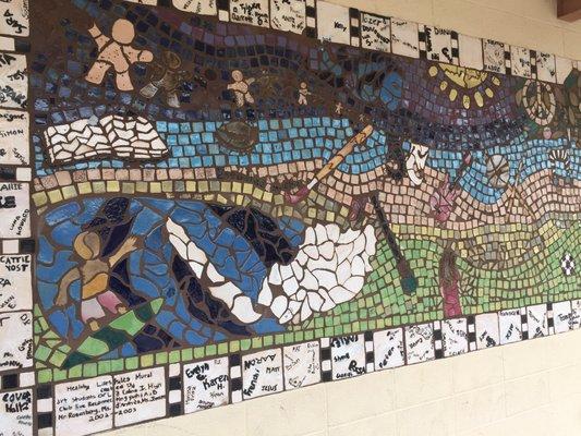 A beautiful tile mosaic mural