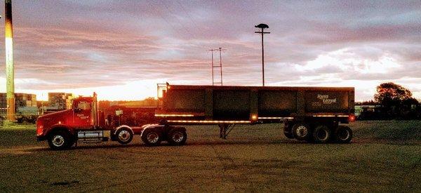 Hauling recycled steel (shred) from D.J.J. to Nucor Seattle