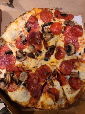 Handmade Pan-Pepperoni and Mushrooms