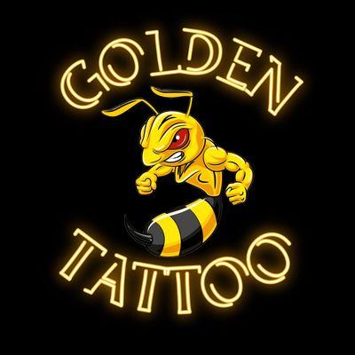 Golden bee tattoo and piercing