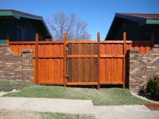 Custom fence & gate between the house & garage...waiting to install the lock & latch this summer.