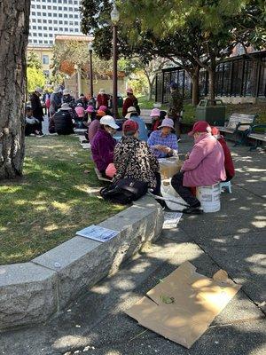 A park where the people of Chinatown gather