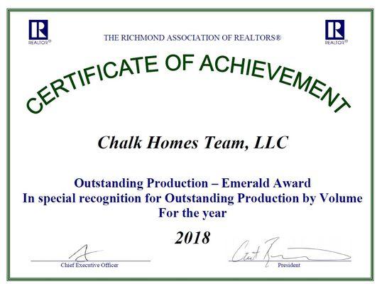 Richmond Assoc of Realtors Recognition