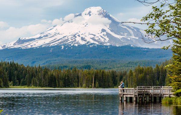 Trillium Lake engagement session.