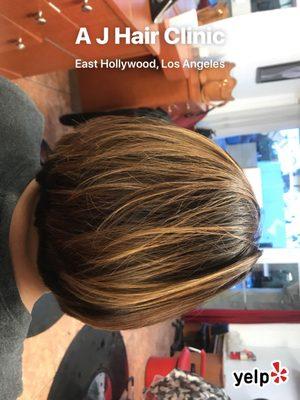 20 years of experience.this is how she left my friends hair good highlighting and convenient prices.