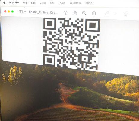 Qr for the menu