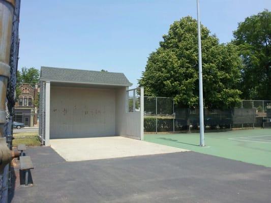 handball court ... Mostly used as a backboard for tennis