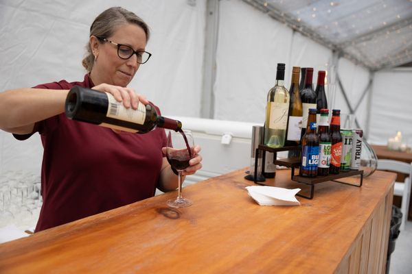 Our catered bar in the event tent