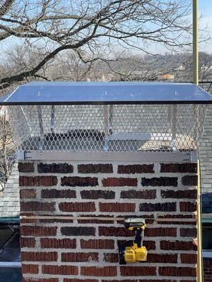 Repair and installed chimney cap.