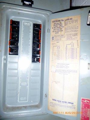 Potentially dangerous Federal Pacific service panel.