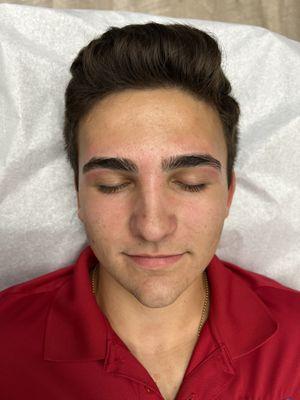 Teen male eyebrow wax-keeping it masculine