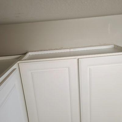 Top of kitchen cabinets