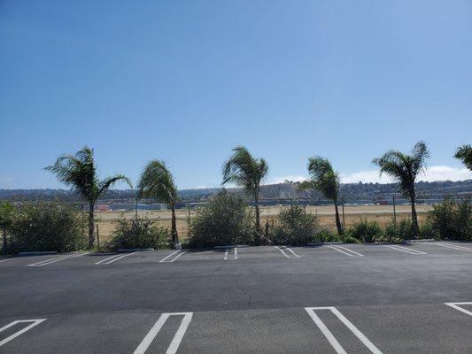 Visitor parking next to Torrance airport