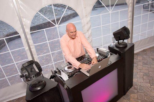 Our disc jockey and their dj setup. We chose an older style of music, like 80's, 90's music, not too many new songs and they did great!