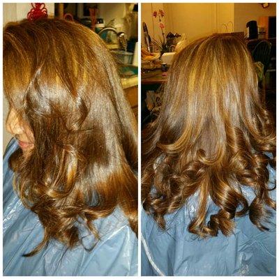 Dark blonde with highlights