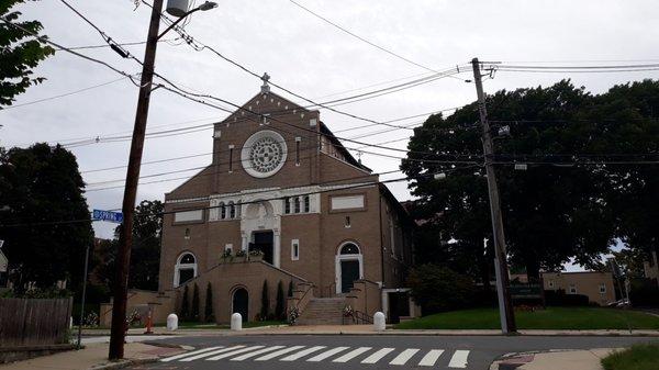 Front of church