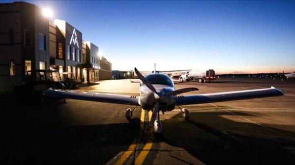 Our PiperSport getting ready for a sunrise flight out of Duluth