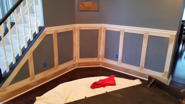 Custom wainscoting during installation