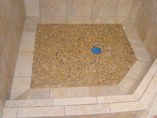 Shower floor new tile