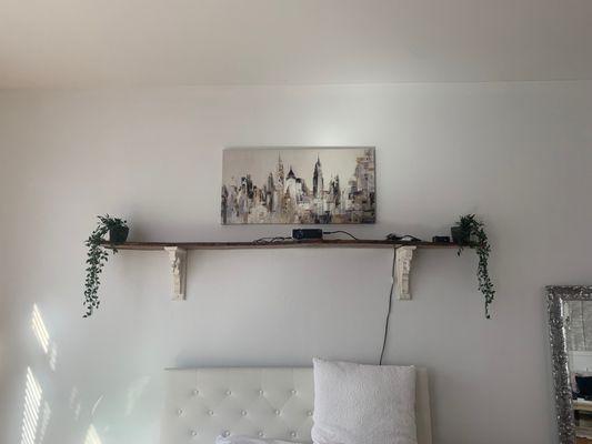 The mantel he created. :)