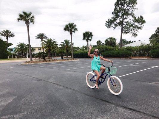 My MIL enjoying her first bike ride in twenty plus years.