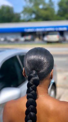 sleek ponytail add on braid