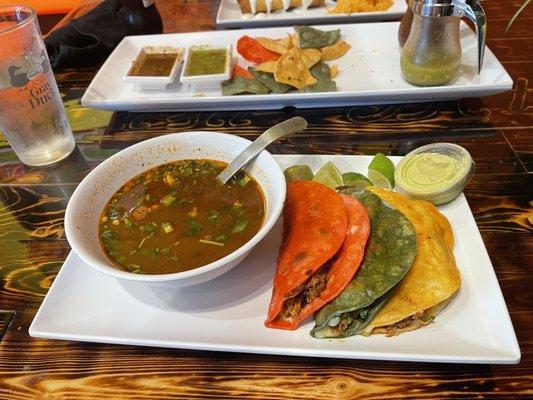 Wet birria tacos