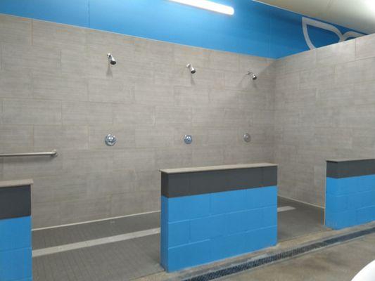 Showers in pool area.