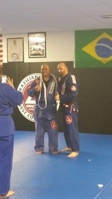 My husband Lee Ramirez promoted to blue belt.