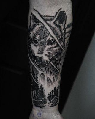 Wolf tattoo by Tony