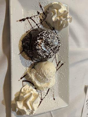 Lava cake with ice cream