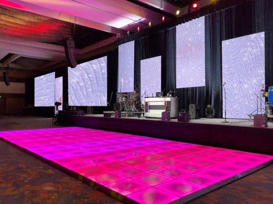 Light up LED Dance Floor Rental for corporate event in San Diego.