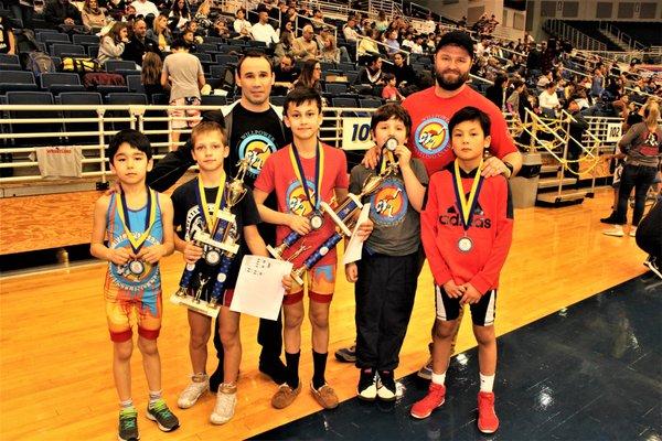 Willpower Wrestlers medaling at King of the East