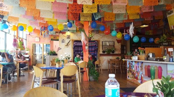 Here is a picture I took when I went to eat at Mango's, very colorful place! :) It was very early in the morning.