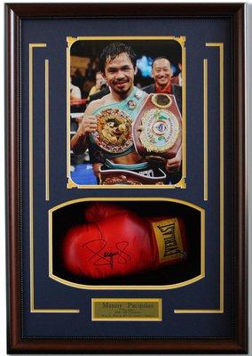 Manny Pacquiao Boxing Glove in a deluxe shadow box framed. JSA