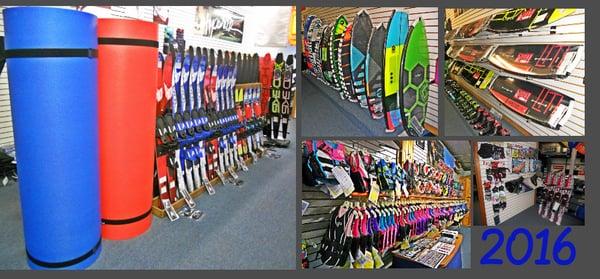 2016 Proshop! Stock with all the latest Watersports gear: Paddle Boards, paradise pads, wakeboards and more!