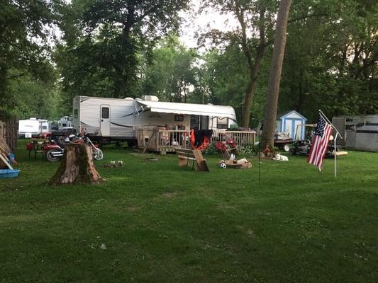 Seasonal camper junk yard