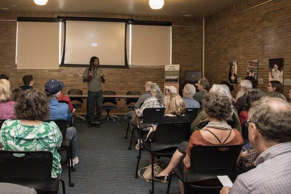 CRHC Director leads guests in a discussion