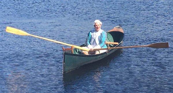 Peter Shaffer's dazzling, AMADEUS, at Pendargon in July 2016.  Mozart rows an authentic Adirondack Guideboat!