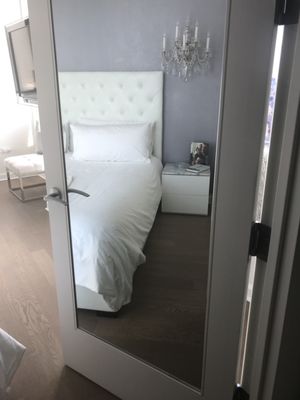 Mirror inside closet door