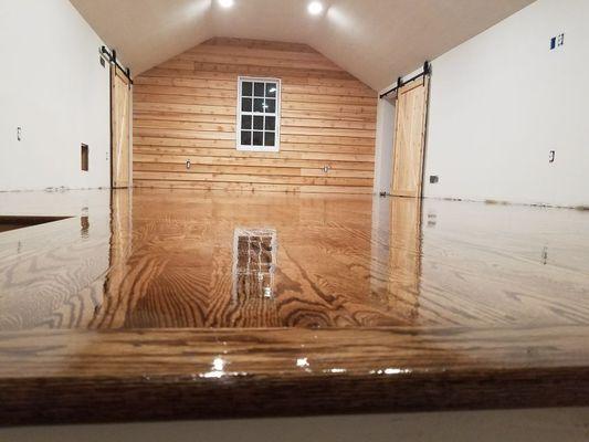 Loft stained Dark Walnut.