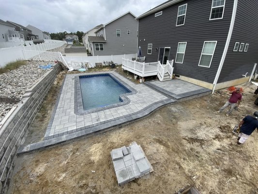 Backyard pool patio