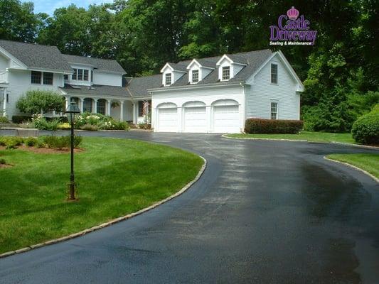 Beautify your driveway with Castle Driveway's asphalt sealcoating, repair and maintenance