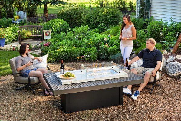 Boardwalk Linear Gas Fire Pit Table