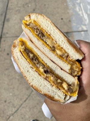 Jamaican beef patty with cheese and coconut bread