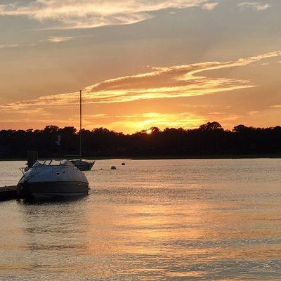 Great sunset views from your boat