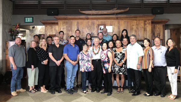 Carol Ann Barretto and Mike Heafner retirement party at the Outrigger Canoe Club.